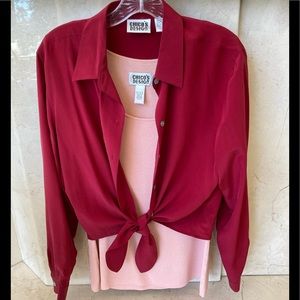 Chico’s Design Two Top Silk/Rayon Set Sizes 1&2